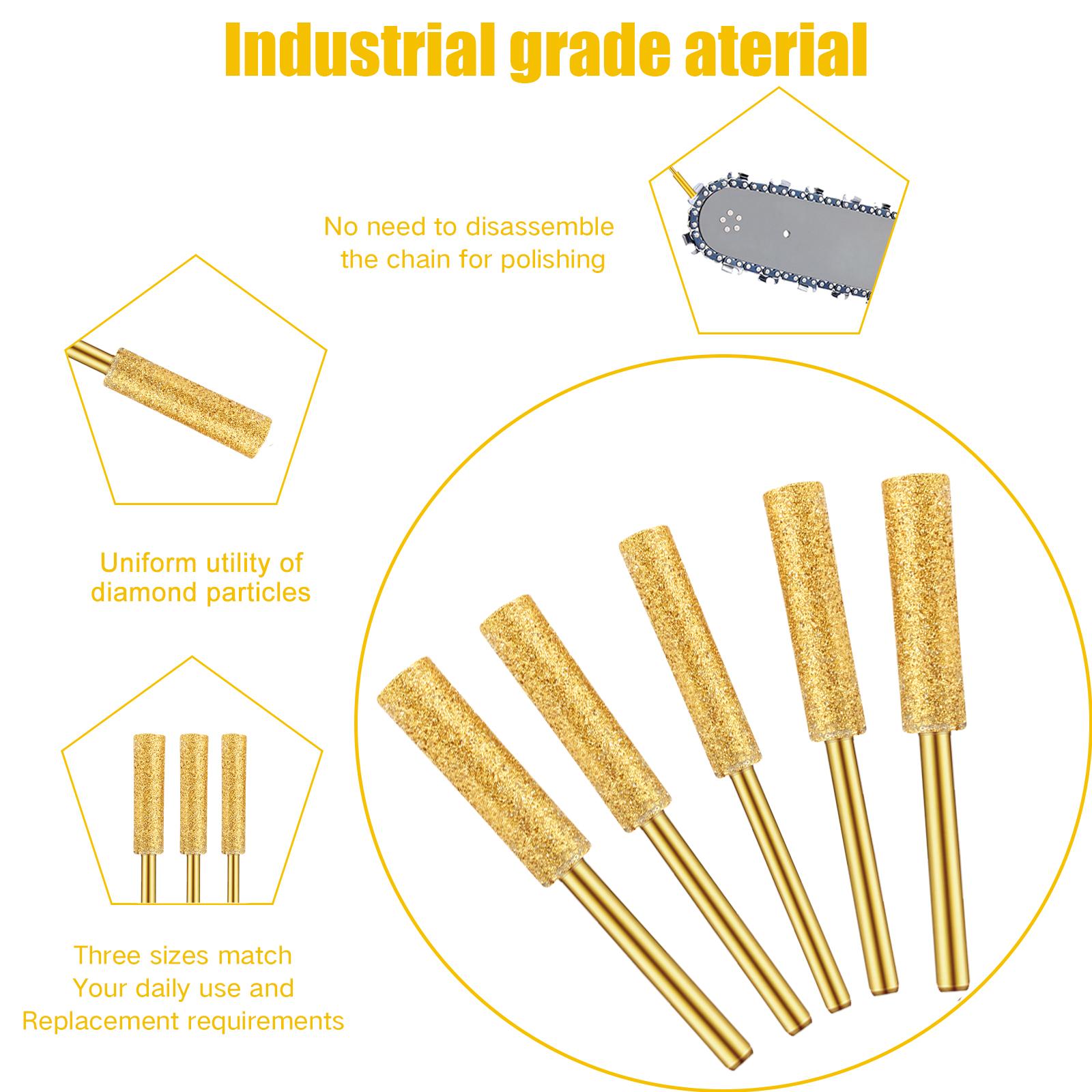 6 Pcs/30pcs Grinding Burr Set Diamond Sharp Rotary Burrs Bit with 1/8 Inch Shank Wear Resistant Burr Grinding Stone File Polishing Grinding Tool Grinding Bits for Chainsaw Stone Metal Wood