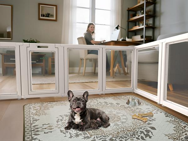 FXW AuraSpace Acrylic Indoor Dog Playpen for Puppies/Small/Medium Dogs