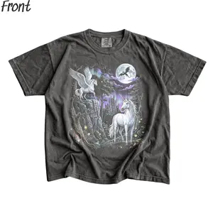 Vintage Fantasy Unicorn Graphic Tee - Magical Pegasus - Dragon - Medieval Castle Shirt - Fantasy Ring - Funny Renaissance Faire Top - Fantasy Novel Merch - Gift for Fantasy Lovers