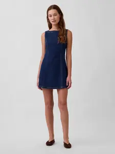 Gap Women's Denim Boatneck Mini Dress