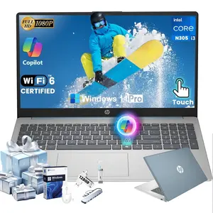 HP 15.6 Touchscreen Laptop Computer - 32GB RAM, 512GB SSD, Windows 11 Pro, FHD Anti-Glare, Intel Core i3-N305, Intel UHD Graphics, Copilot AI, Long Battery Life, Business Laptop for Work & Students,Bundle Accessory