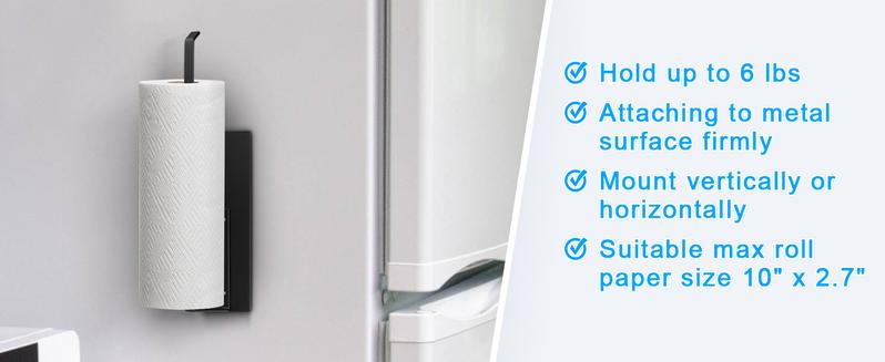 Magnetic Paper Towel Holder for Fridge, Toilet Paper Roll Holder Rack Wall Mount Organizer for Paper Towels Bathroom Kitchen Organizers and Storage
