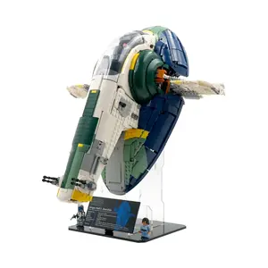 Acrylic Minimalist Display Stand Compatible with LEGO® 75409 Jango Fett Firespray Starship - Set Not Included