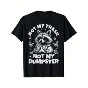 not my trash not my funny raccoon t shirt black -1 Breathable Fabric