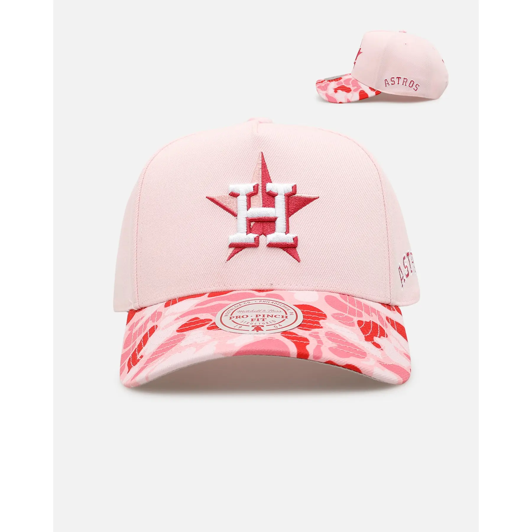 Mitchell & Ness Houston Astros 'Pink Camo' Pro Pinch Snapback Pink
