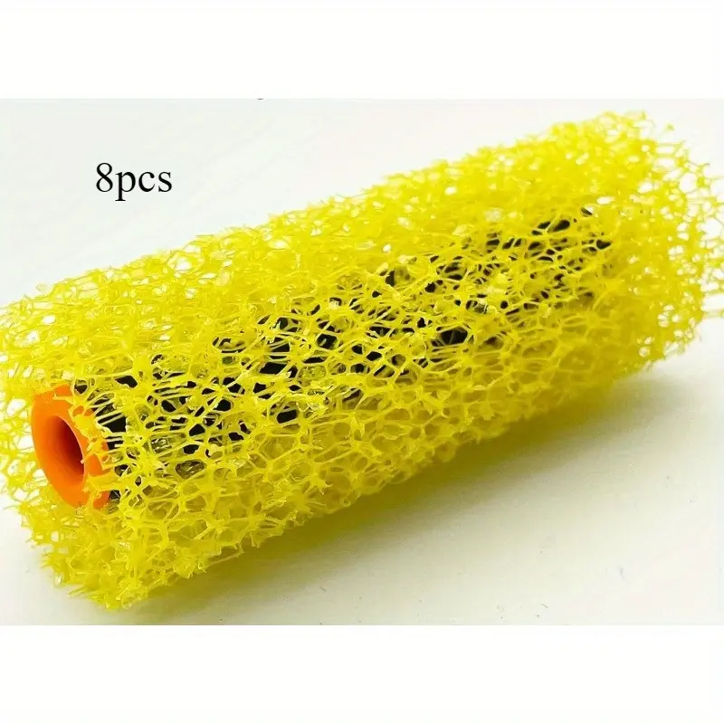 summervibes Set of 8 Oversized Textured Foam Roller Covers for Drywall Painting - Made of Plastic, Perfect for Creative Wall And Ceiling Designs, Provides a Smooth End, Easy to Wash