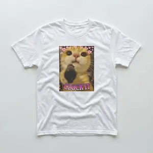 Glock Cat 'Clock It' T-Shirt I Meme shirt and Funny Cat shirt