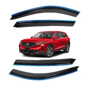 Tape-on -For 2014-2021 Acura MDX 4 Door Chrome Window Visor-Smoke Tinted # Rain guard# Rainproof#Sun Shade#UV Protection# Easy-Install # Vent Shades# Car Windshield# Car Weather Shields# Wind Deflector