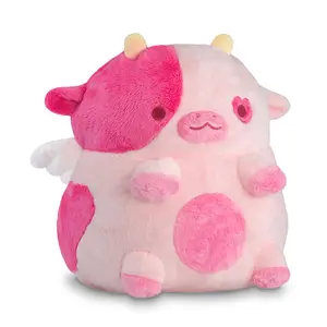 Shopzoki Cupid Cow Heating Pad for Period Cramps; Heatable/Freezable Heart Shaped Gel Pack; Strawberry scented; No seeds; Washable