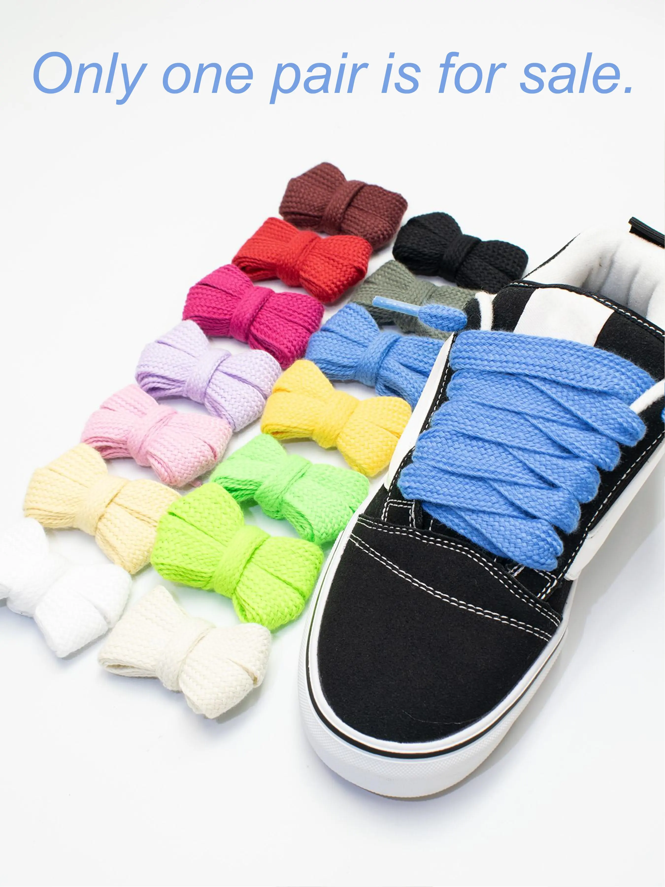 Classic Casual Sports Sneaker Shoe Laces Set, Laces for Sneakers, Wide Single Layer Flat 2cm Shoelaces, Versatile Plain Design for All Seasons, Thick Laces Design
