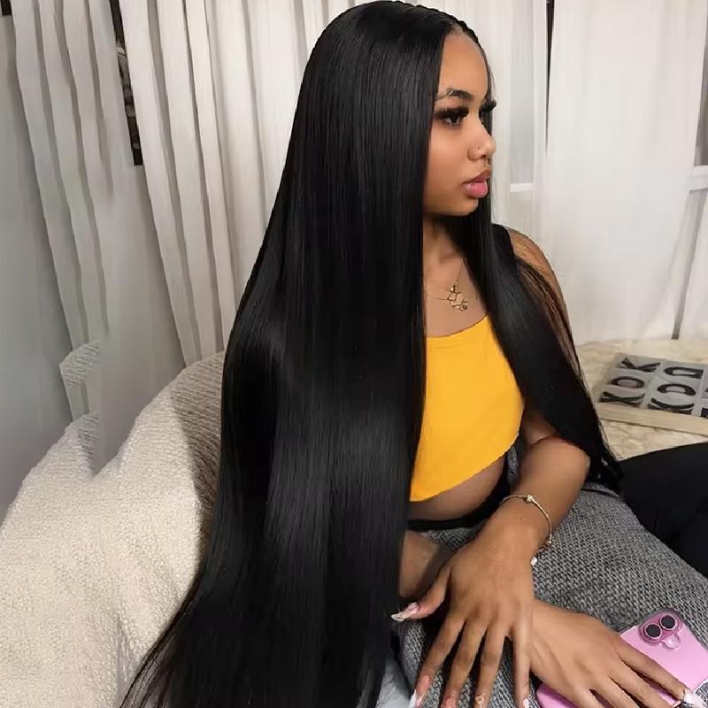 Bling Hair 180 Density 13x6 13x4 HD Transparent Straight Lace Frontal Wigs Human Hair 32 34 Inch 360 Full Lace Front Wig PrePlucked For Women