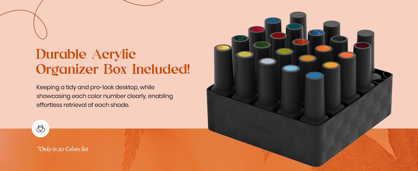 Beetles Gel Polish Colors Red Green Blue Orange Fall Autumn Gel Nail Polish Set with Base Gel Top Coat Soak off UV Golden Glitter Glossy Nail Kit Gifts for Women Girls