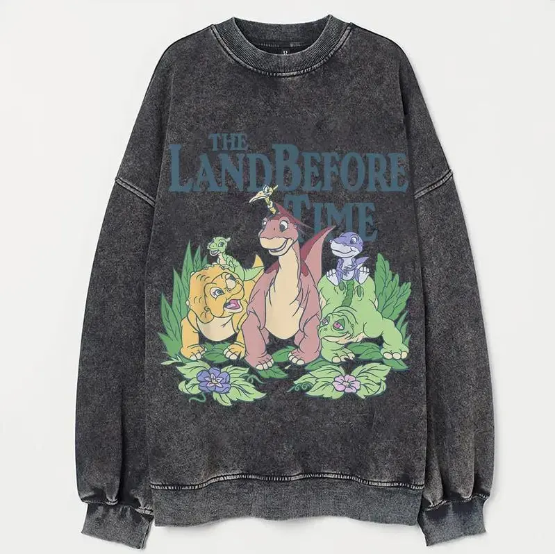The Land Before Time Pastel Dinosaur Friends Sweatshirt/T-shirt, Cotton Unisex T-Shirt, Crew Neck, Size S- 3XL, Menswear Top, Womenswear Top Underwear Streetwear