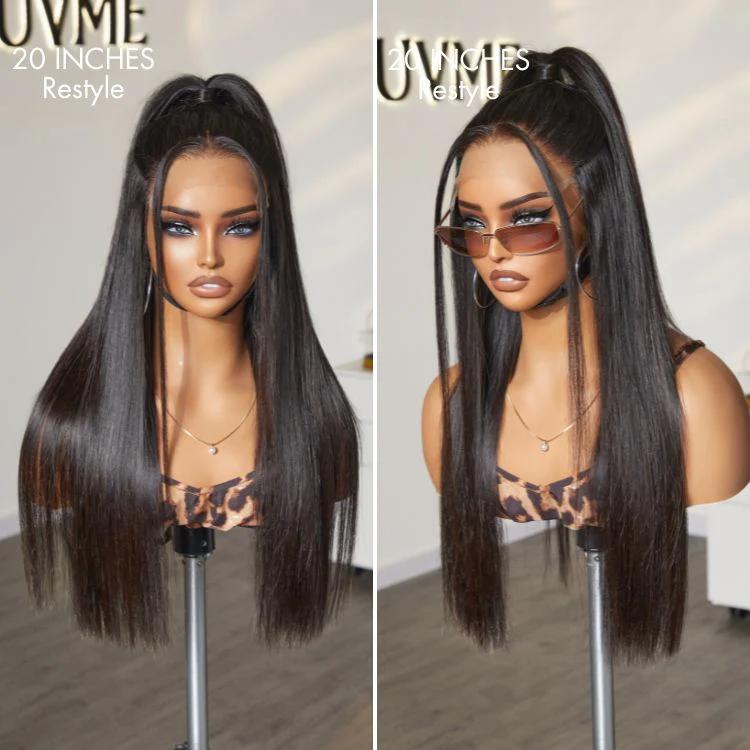 Luvme All Day Comfort Wig Glueless 7x6 Closure Pre Plucked Pre Bleached Pre Cut Melted Lace 180% Density Silky Straight Ready To Go-Come with Left Side Part 250% MyOwn-Fit™ Cap