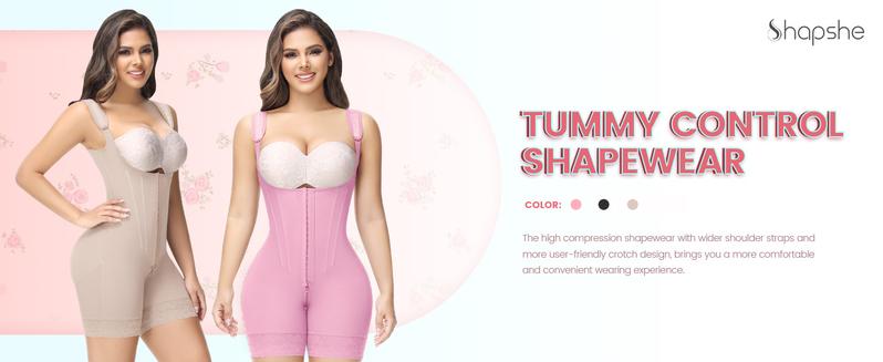 SHAPSHE Fajas Colombianas Shapewear for Women Body Shaper Tummy Control Butt Lifting Moldeadoras Bodysuits with Hook Crotch