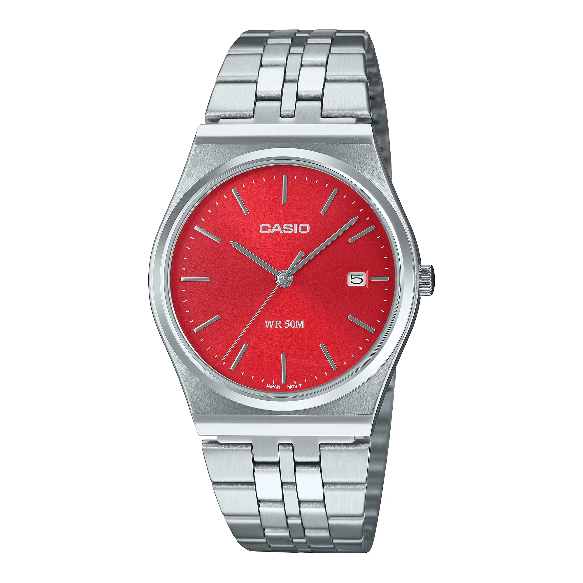 Casio Men’s Stainless Steel Watch with Red Dial - MTP-B145D-4A2VDF