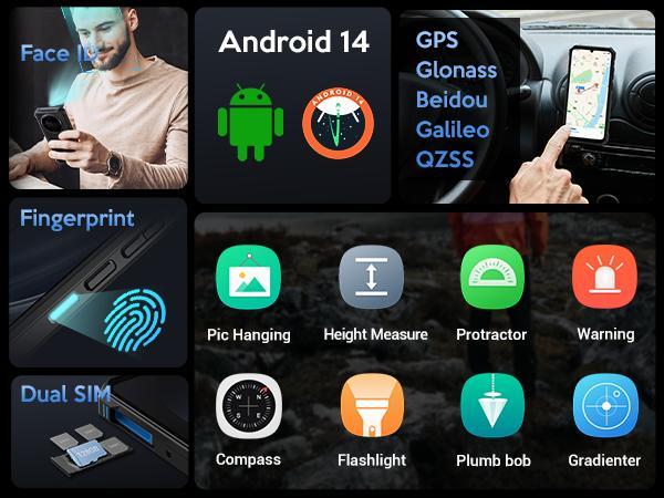 FOSSIBOT F105 Rugged Phone Unlocked 10300mAh Battery Cell 6.74" HD+Display 12GB RAM(4+8)/64GB ROM 20MP Camera 4G Dual SIM Android 14 Waterproof IP68/IP69K Outdoorfun(NOT Compatible with AT&T, Cricket, and Verizon )