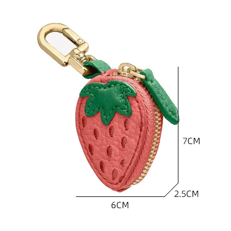 Fruit Shape Cherry Design Fruit Charm Coin Purse Blueberry Peach Cute Key Chain Mini Pouch Wallet Gift For Airtag Girl Women bag charms purse charms bag charm purse accessories cherry charm for bag