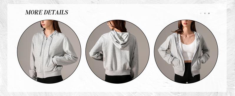Yimoon Zip Up Hoodie Women Cropped Casual Sweatshirts Workout Long Sleeve Drawstring Hooded Jacket Crop Tops Stylish Versatile Comfort Functionality Yimoon Zip Up Hoodie Women Cropped Casual Sweatshirts Workout Long Sleeve Drawstring Hooded Jacket Crop Tops Stylish Versatile Comfort Functionality