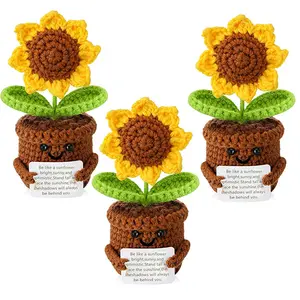 sunflower Doll Crochet with Card - This is A Little Reminder - Appreciation Gift for Coworker, Best Friend, Teacher, Sister, Mom - Christmas, Birthday, Thank You Gift for Women, Men