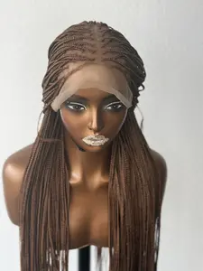 N&B 360 Full Lace Knotless Braids Glueless Unit with Combs and Adjustable Bands for Stylish Hair Extensions