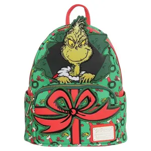 Loungefly Dr. Seuss How the Grinch Stole Christmas Grinch Christmas Present Mini Backpack - Entertainment Earth EX