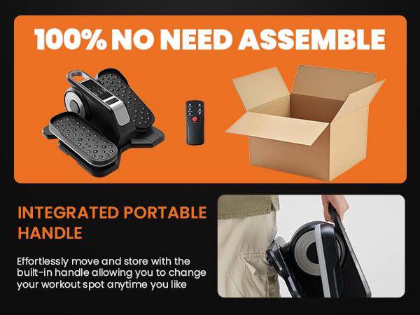 Under-Desk Elliptical Machine–Compact & Quiet Mini Pedal Exerciser with Adjustable Speed, LED Display, Portable Fitness Solution for Home or Office Workouts