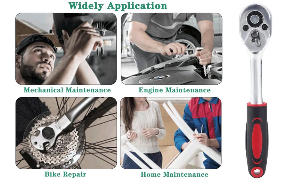 46pcs Car Repair Machinery Tools Set, Household Machinery Tools, Socket Wrench Diy Repair Tool Kit, Ratchet Screwdriver Compatible with Car Repair & Bicycle Repair, Hardware Toolbox Compatible with Auto Repairing & Household, Christmas Gift for Husband