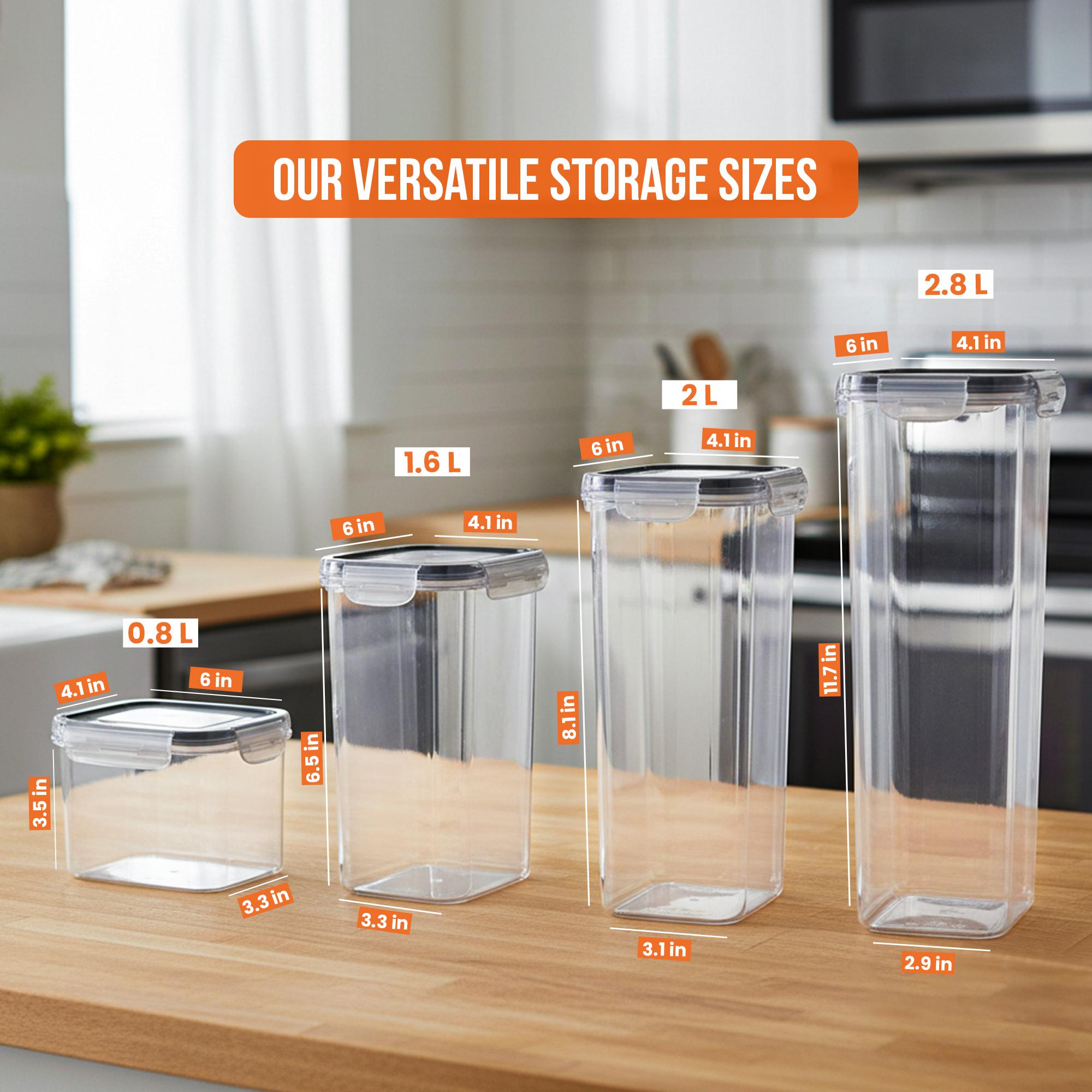 Kichly Airtight Food Storage Containers Set with Lids 24 Pack BPA-Free Plastic Pantry Organizers for Cereal Flour Sugar & Dry Food Clear Reusable