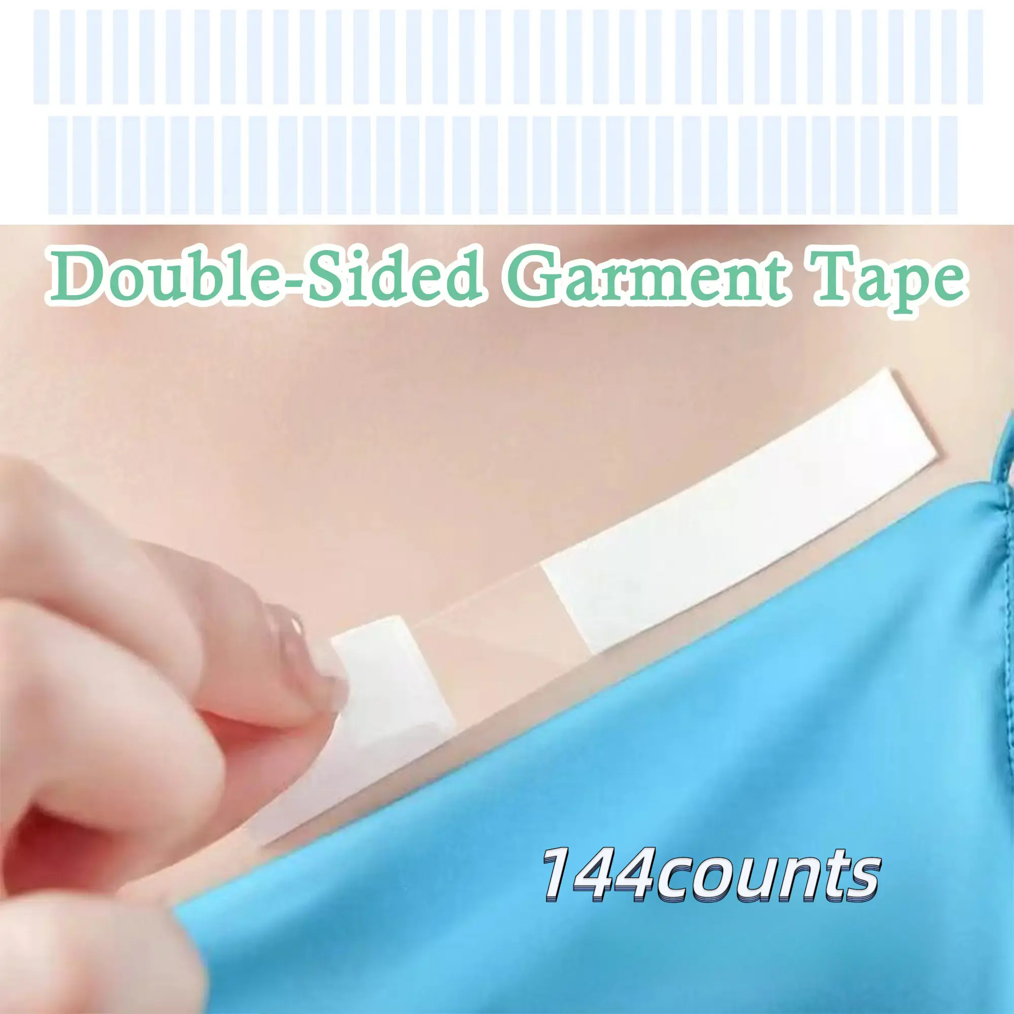 Women's 144-Count Double-Sided Thin Profile Small Fashion Adhesive Tape - Irritation-Free, Skin-Gentle, Comfortable, Transparent for Clothes, Dress, Lingerie, Shirts (Party & Home Supplies)
