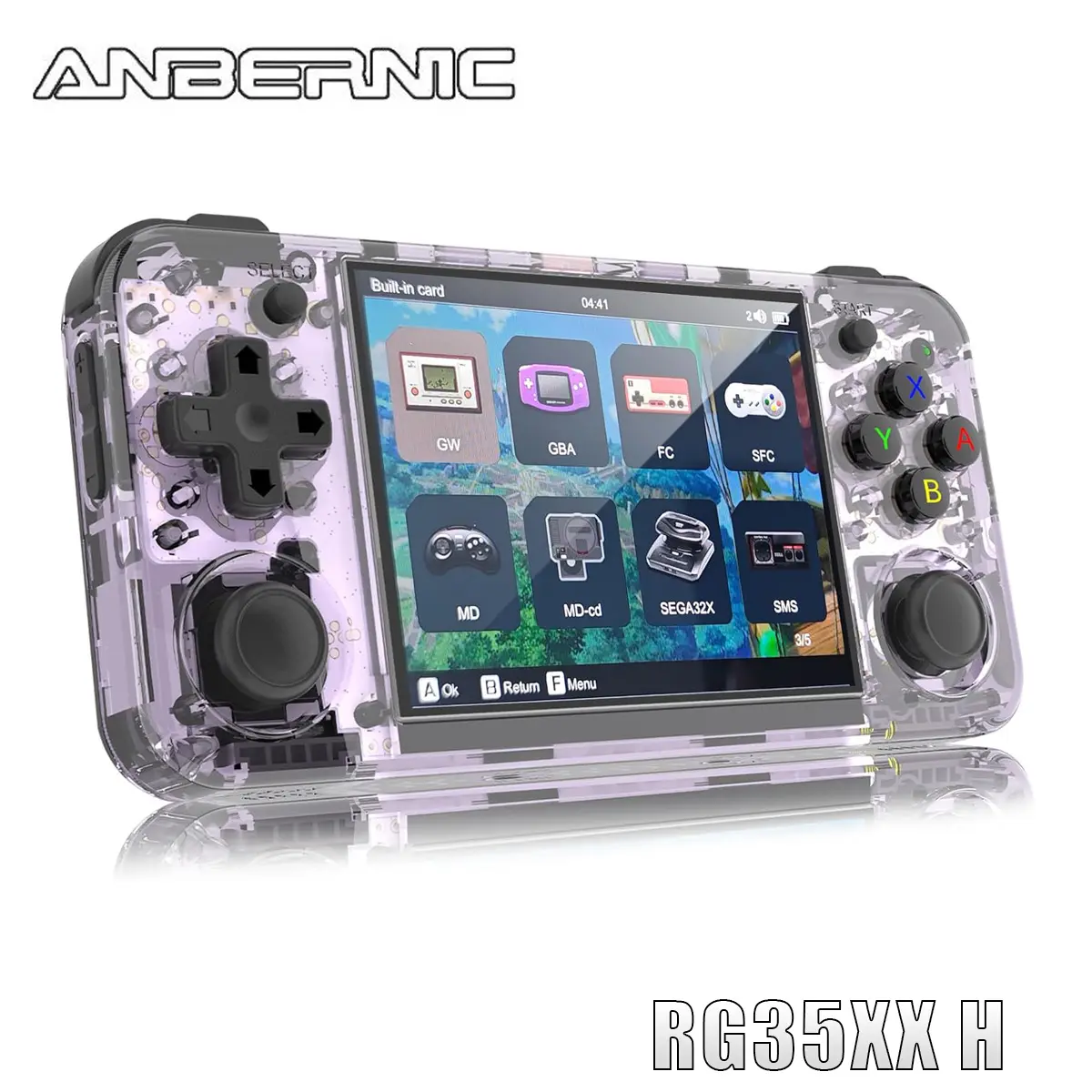 ANBERNIC RG35XXH Rechargeable Handheld Gaming Console, 3.5-Inch IPS Screen, 64-Bit Linux System, Mini Modern Model, Supports HDMI TV Output, 5G WiFi, Bluetooth 4.2, 3300mAh Li-Polymer Battery, Ideal for Console Gamers, Rechargeable Game Console, Mini Hand