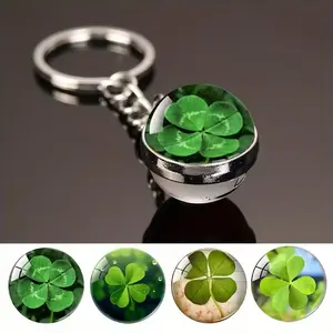 Four Leaf Clover Lucky Keychain Good Luck Charm Irish St Patricks Gift Lucky Charm Keyring Cute Clover Pendant Lucky Symbol Gift for Friends Family Women Men St Patricks Day Accessory Bag Charm Car Key Ring Irish Luck Charm Good Fortune Gift Idea
