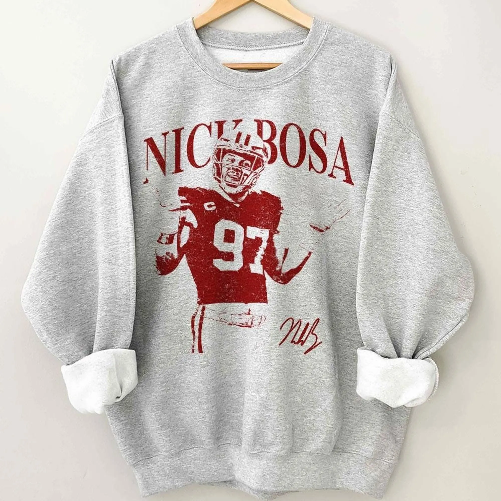 Nick Bosa Vintage Sweatshirt, Nick Bosa Retro Rap Sweatshirt, Game Day Sweatshirt, Football Sweatshirt