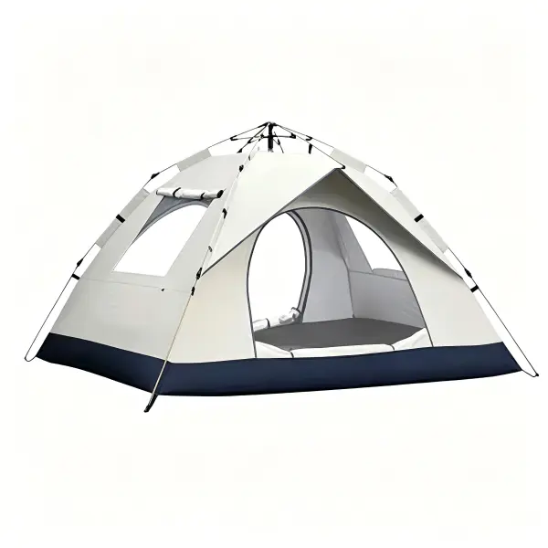 3-4 Person Instant Set Shelter Tent - Automatic Quick Setup, Double Layer 210T Taffeta Cloth, Waterproof, Windproof, UV Glare Cut, Breathable, Foldable Portable Sturdy Water Resistant Outdoor Tent for Camping (200x200x145cm)