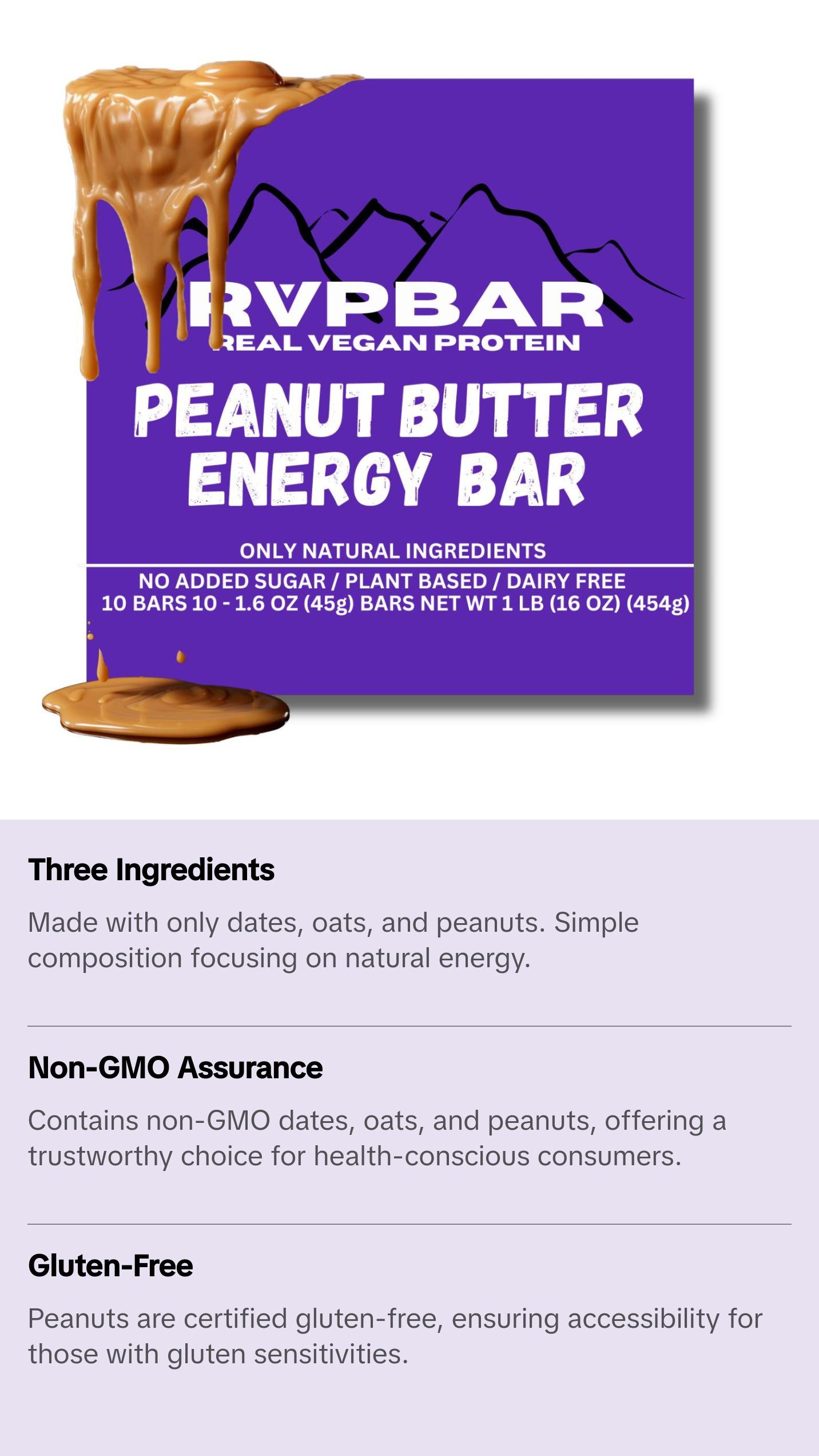 Peanut Butter Energy Bar 10 PACK