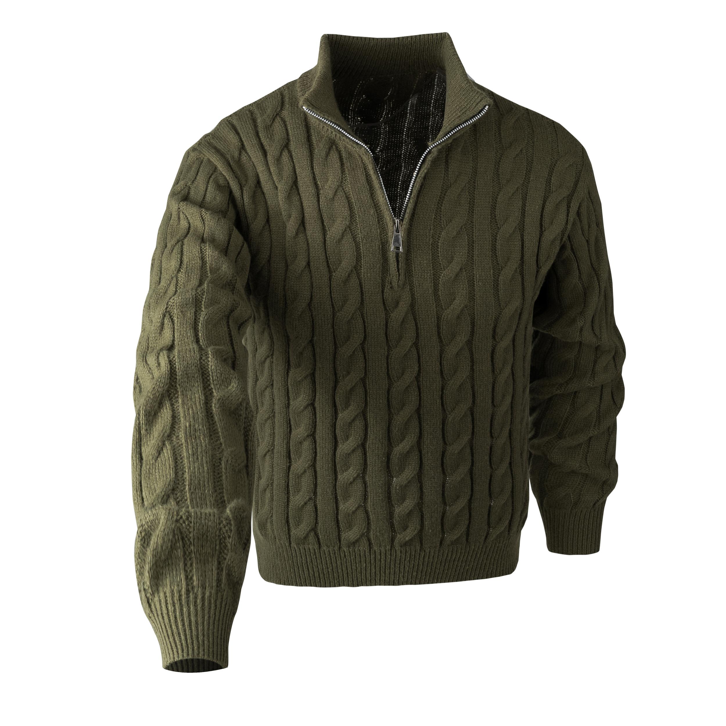 #Springfresh Men's solid color zipper sweater, fashionable knit long sleeved, quarter zipper knit stand up collar, polo , classic jacket, casual knit, casual elegant fabric, college style outdoor wear, open jacket  Turtleneck Knitwear   valentine sweater