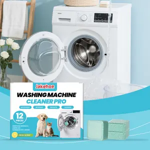 Eco-Friendly Washing Machine Cleaner 12 Tablets Removes Pet Hair Buildup & Fights Odors for Fresh Clean Washers