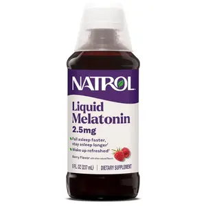 Natrol Liquid Melatonin 2.5 mg, Adult Melatonin Supplement to Fall Asleep Faster and Stay Asleep Longer, Wake Up Refreshed, 8 FL OZ Berry-Flavored Liquid,...