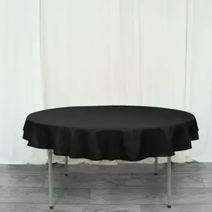Premium Polyester Round Tablecloth 70" Black - 220GSM Wrinkle-Resistant & Durable Table Cover