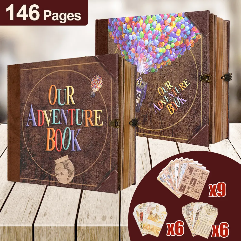 Vintage Craft Paper DIY Scrapbook Album - 146-Page Freedom, 19.5x7.7in, Memory-Keeping Book, BF Birthday & Boyfriend Gifts for Special Occasions, Memories