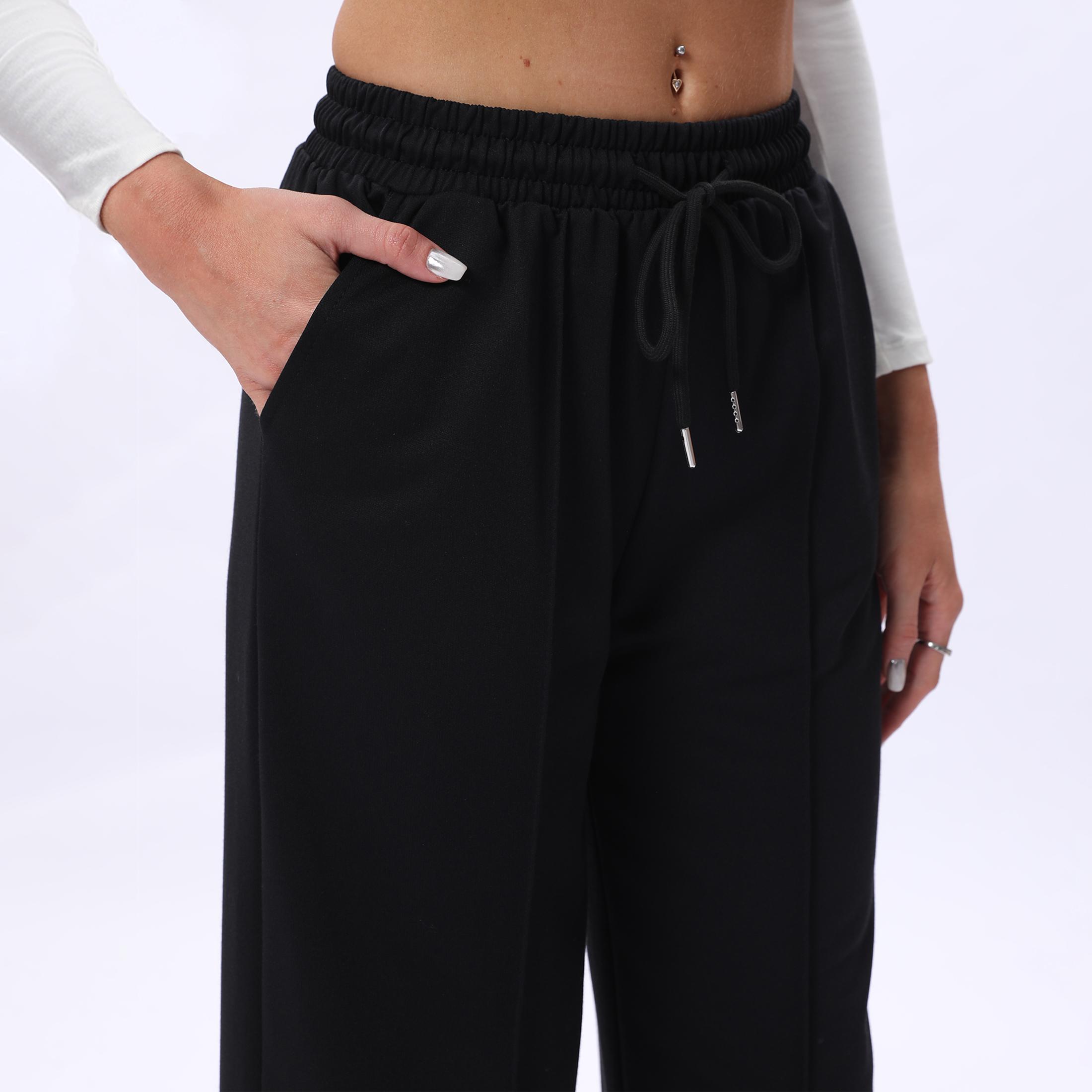 Women's Comfy Casual Versatile Low Rise Elastic Waist Loose Wide Leg Baggy Sweatpants with Pockets Springfresh