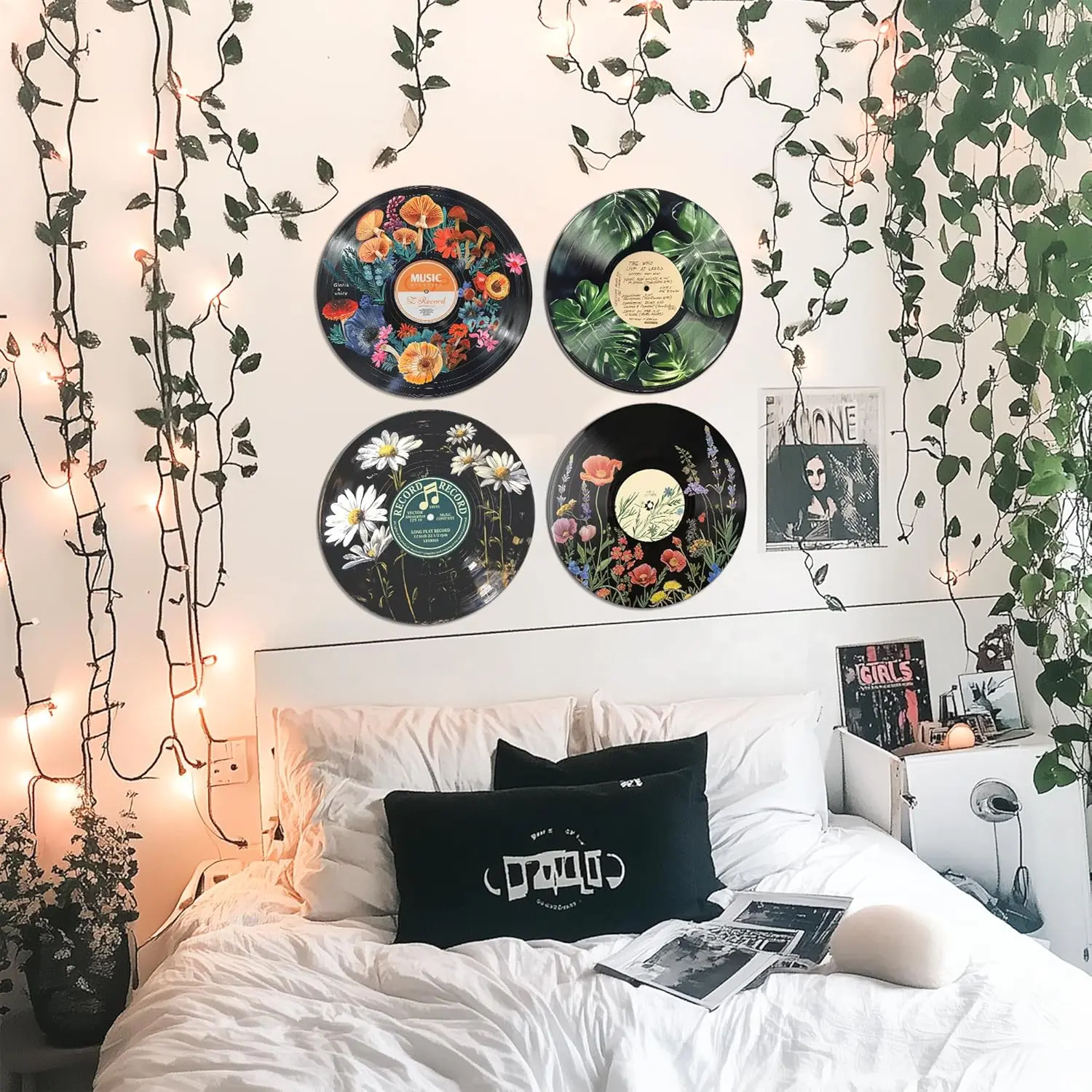 Botanical Hippie Wall Art Posters for Room Aesthetic, 4pcs 12”