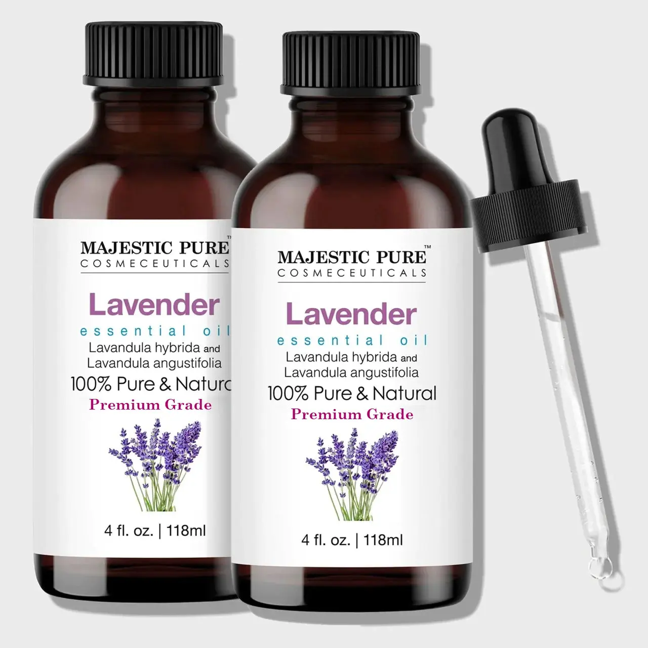 100% Pure Natural Lavender Essential Oil - 4 fl oz Pack of 2, Therapeutic Wellness Self Care Product for Aromatherapy, At-Home Routine Calm Living Support