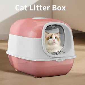 【Limited-time Flash Sale, More Purchases, More Savings. Follow us for coupons】E24 Large Capacity Top Entry Cat Litter Box, Splash-Proof & Fully Enclosed, Odor Locking, Easy Assembly & Clean