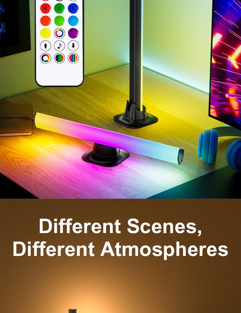 Valentine's Day RGB Smart LED Bar Light, App & Remote Control Ambient Desktop Lamp, USB Powered Music Sync Mood Lighting for Gaming Setup, Bedroom & Romantic Desk Decor