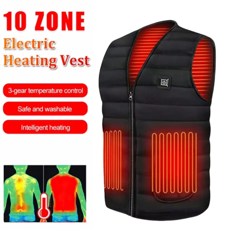 Men's Plus Size USB-Charging Electric Heated Vest, Winter Body Warmer Coat for Women, Coat Jackets, 3-Gear Temperature Control, 3Xl, 4Xl, 5Xl, Polyester Blend