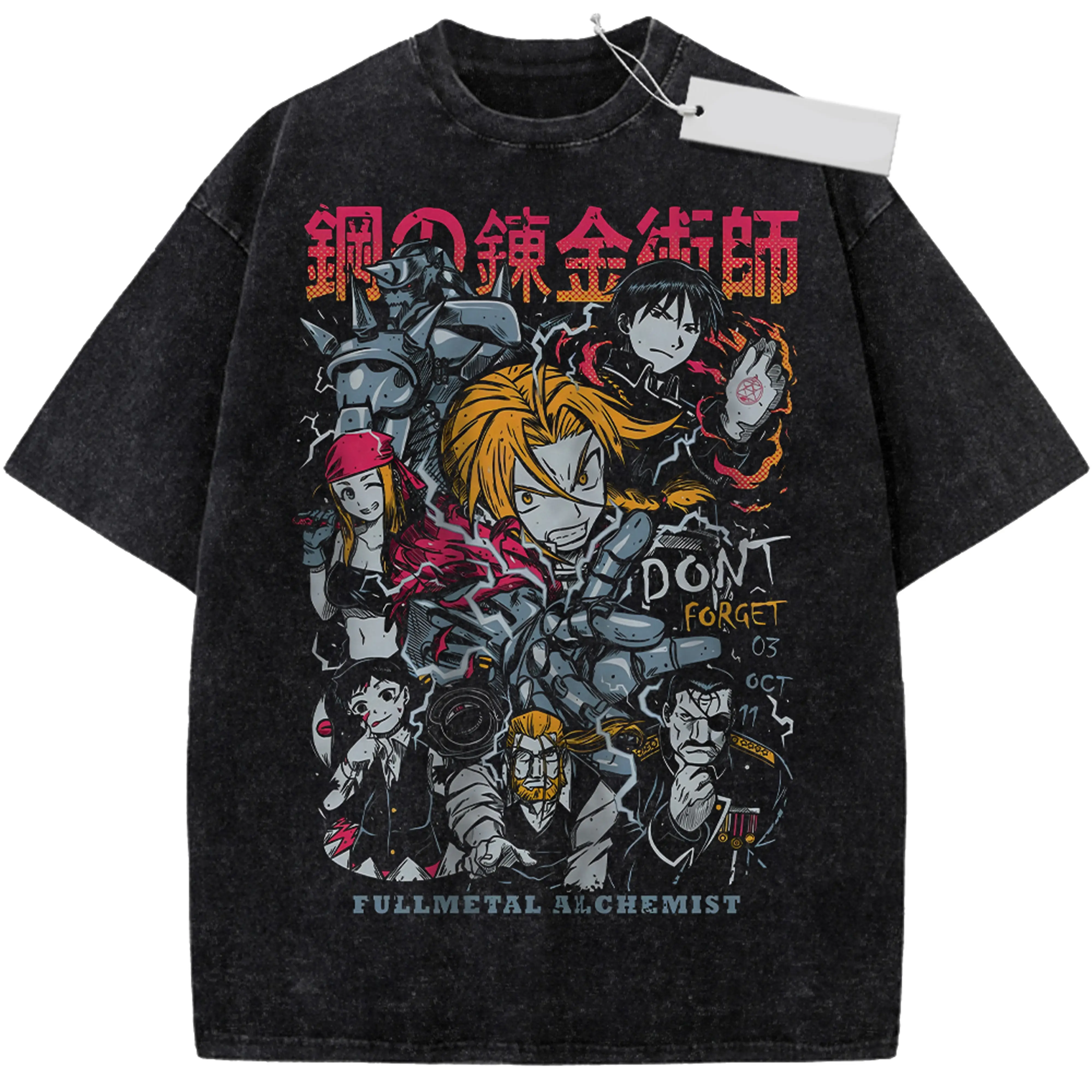Fullmetal Alchemist Anime Vintage T-Shirt, Manga Brotherhood Characters Graphic Tee, Retro Anime Summer Streetwear, Otaku Nostalgia Shirt, Anime Fan Gift For Him Her Birthday Present