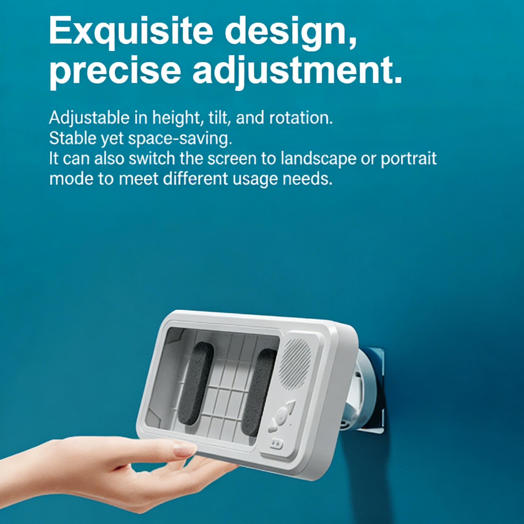 Waterproof Box Speaker Bathroom360°Rotating Touchscreen Bluetooth Speaker forMoviesMusic PhoneHolder Audio Shower TV HolderforSwimming Pool KitchenBathroom Sink -Device