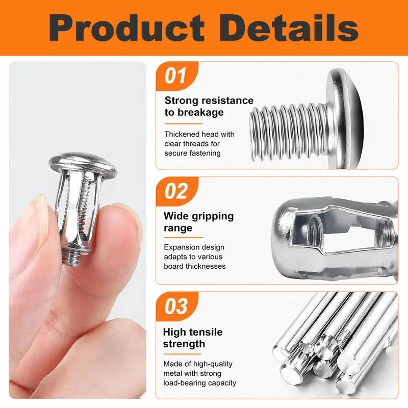 30Pcs/90Pcs Heavy-Duty Carbon Steel Button Rivet Locking Nuts Set - Durable, Rustproof, Bolt-Compatible Industrial & Furniture Hardware for Panel Fixing, Sheet Metal Repair (M4, M5, M6 Sizes) 30Pcs/90Pcs Heavy-Duty Carbon Steel Button Rivet Locking Nuts Set - Durable, Rustproof, Bolt-Compatible Industrial & Furniture Hardware for Panel Fixing, Sheet Metal Repair (M4, M5, M6 Sizes)