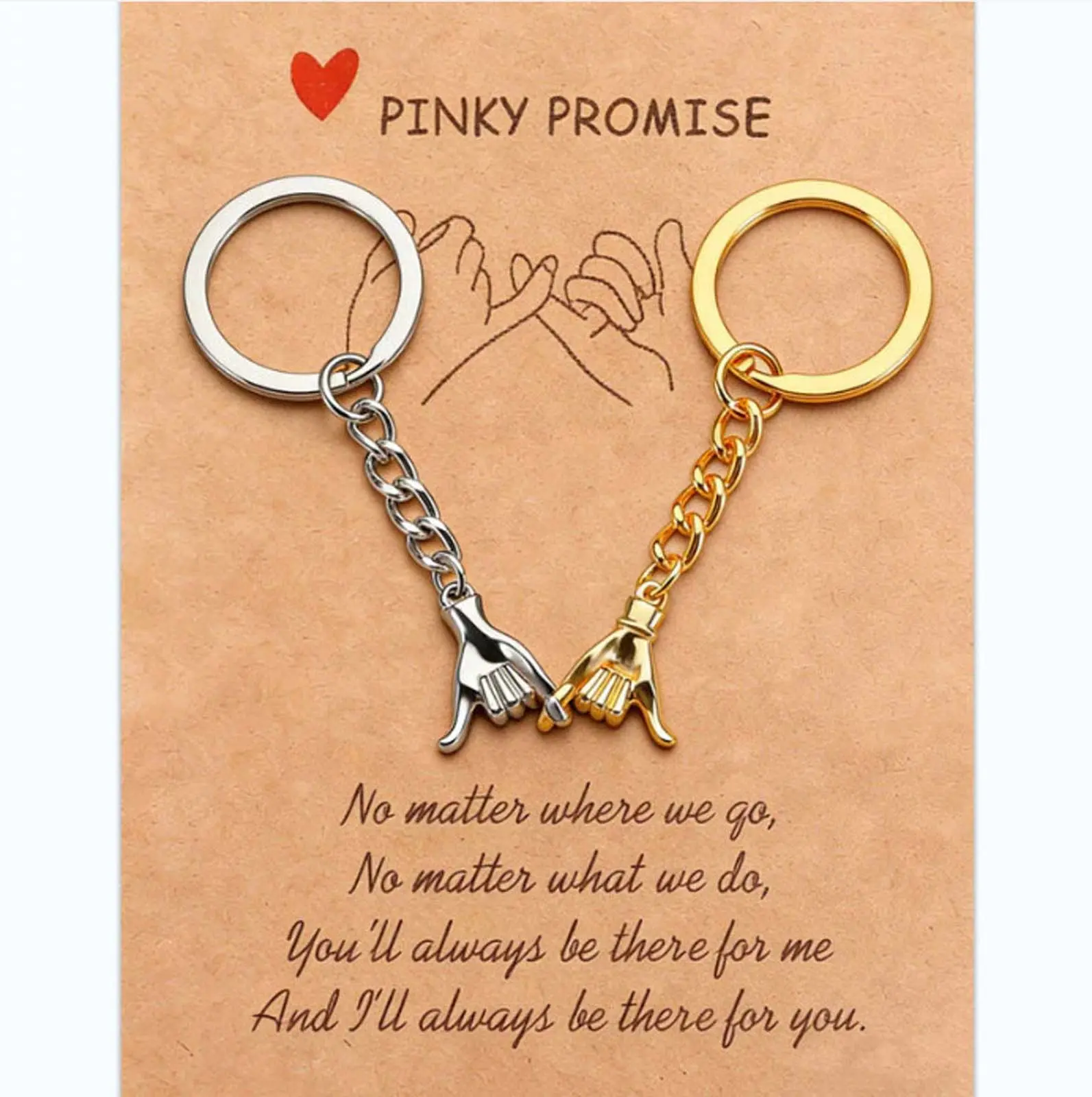 Modern Couple Key Ring Set with Hands Holding Design, Lightweight Promise Jewelry, Ideal Valentine's Day Gift for Partners, Promise Symbol